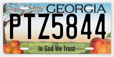 GA license plate PTZ5844