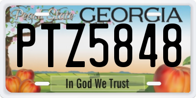 GA license plate PTZ5848