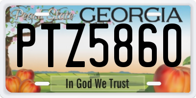 GA license plate PTZ5860
