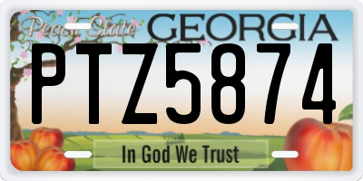 GA license plate PTZ5874