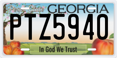 GA license plate PTZ5940