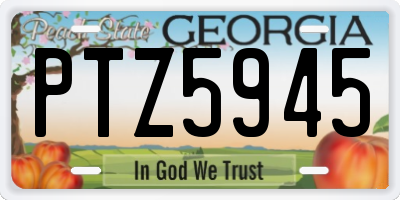 GA license plate PTZ5945