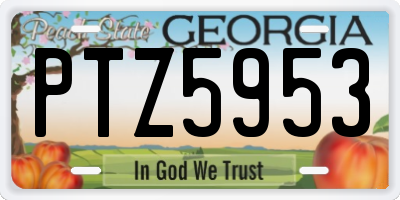 GA license plate PTZ5953