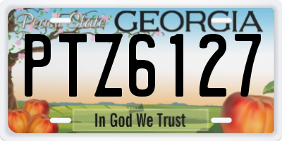 GA license plate PTZ6127