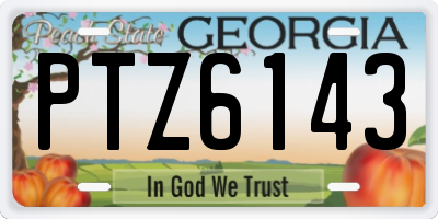 GA license plate PTZ6143