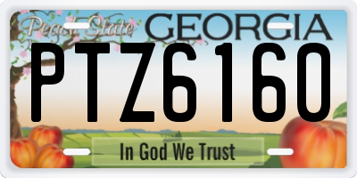 GA license plate PTZ6160