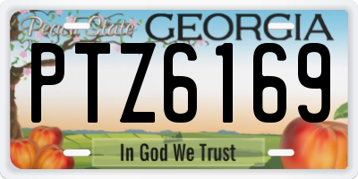 GA license plate PTZ6169