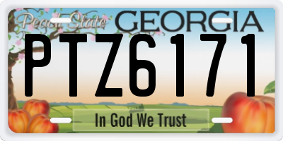 GA license plate PTZ6171