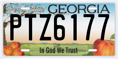 GA license plate PTZ6177