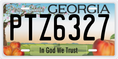 GA license plate PTZ6327