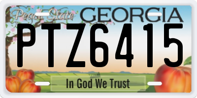 GA license plate PTZ6415
