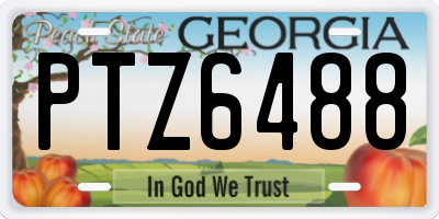 GA license plate PTZ6488