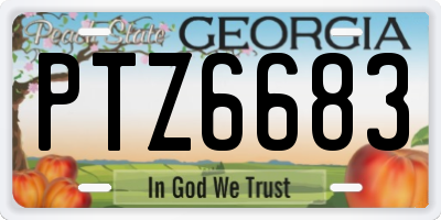 GA license plate PTZ6683