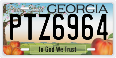 GA license plate PTZ6964