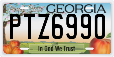 GA license plate PTZ6990