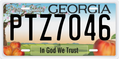 GA license plate PTZ7046