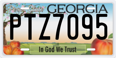 GA license plate PTZ7095