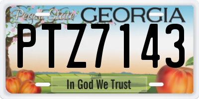 GA license plate PTZ7143