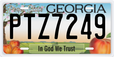 GA license plate PTZ7249
