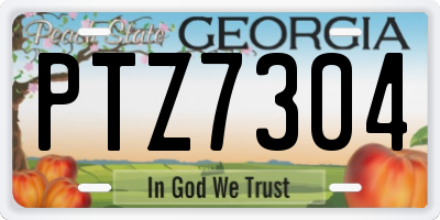GA license plate PTZ7304