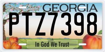 GA license plate PTZ7398