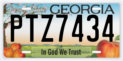 GA license plate PTZ7434