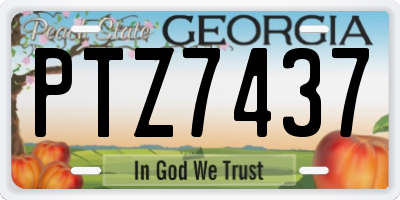 GA license plate PTZ7437