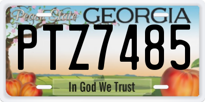 GA license plate PTZ7485