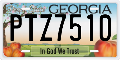 GA license plate PTZ7510