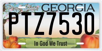 GA license plate PTZ7530