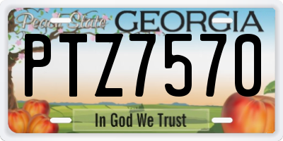 GA license plate PTZ7570