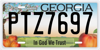 GA license plate PTZ7697