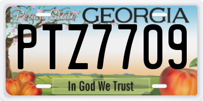 GA license plate PTZ7709