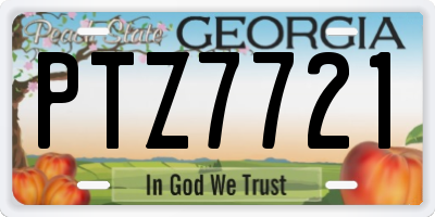 GA license plate PTZ7721