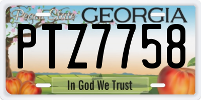 GA license plate PTZ7758
