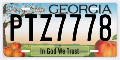GA license plate PTZ7778