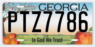 GA license plate PTZ7786