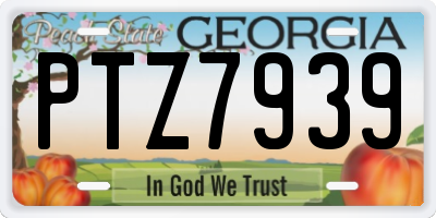 GA license plate PTZ7939