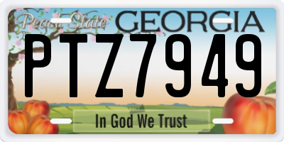 GA license plate PTZ7949