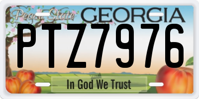 GA license plate PTZ7976