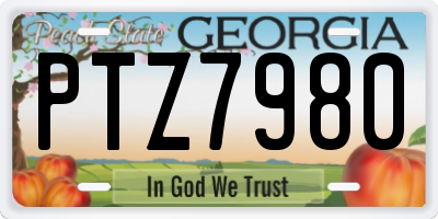 GA license plate PTZ7980
