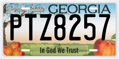 GA license plate PTZ8257