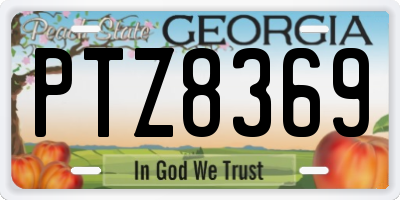 GA license plate PTZ8369