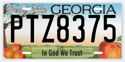 GA license plate PTZ8375