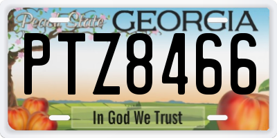 GA license plate PTZ8466