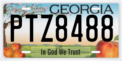 GA license plate PTZ8488