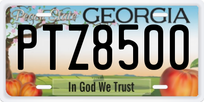GA license plate PTZ8500