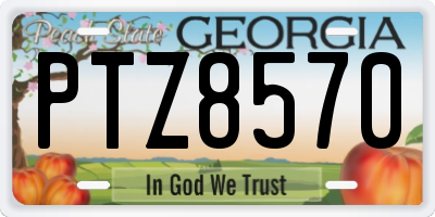 GA license plate PTZ8570