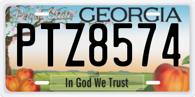 GA license plate PTZ8574