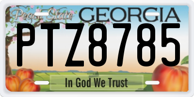 GA license plate PTZ8785
